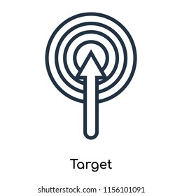 Target icon vector isolated on white background, Target transparent sign , thin symbols or lined elements in outline style