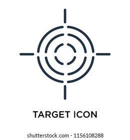 Target icon vector isolated on white background, Target transparent sign , thin symbol or stroke element design in outline style