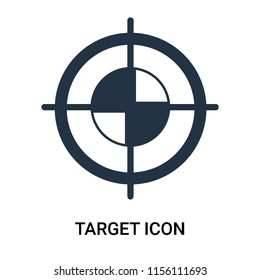 Target icon vector isolated on white background, Target transparent sign , filled dark user interface icons