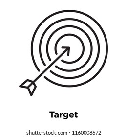 Target icon vector isolated on white background, Target transparent sign , sign and symbols in thin linear outline style
