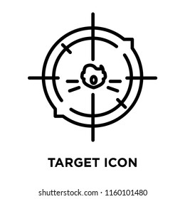 Target icon vector isolated on white background, Target transparent sign , line symbol or linear element design in outline style