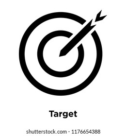 Target icon vector isolated on white background, logo concept of Target sign on transparent background, filled black symbol