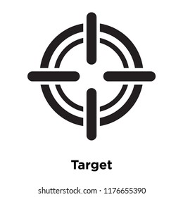 Target icon vector isolated on white background, logo concept of Target sign on transparent background, filled black symbol