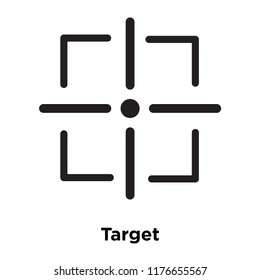 Target icon vector isolated on white background, logo concept of Target sign on transparent background, filled black symbol