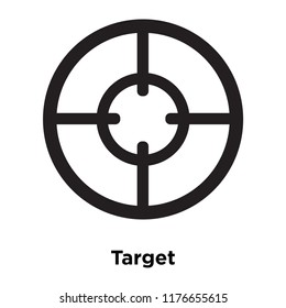 Target icon vector isolated on white background, logo concept of Target sign on transparent background, filled black symbol