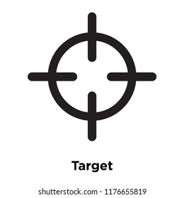 Target icon vector isolated on white background, logo concept of Target sign on transparent background, filled black symbol