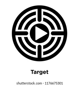 Target icon vector isolated on white background, logo concept of Target sign on transparent background, filled black symbol