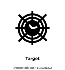 Target icon vector isolated on white background, logo concept of Target sign on transparent background, filled black symbol