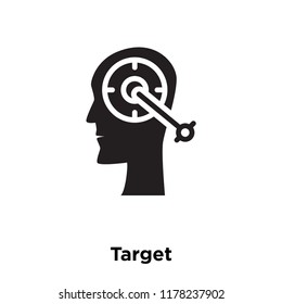 Target icon vector isolated on white background, logo concept of Target sign on transparent background, filled black symbol