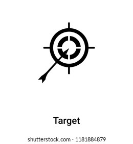 Target icon vector isolated on white background, logo concept of Target sign on transparent background, filled black symbol