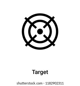Target icon vector isolated on white background, logo concept of Target sign on transparent background, filled black symbol