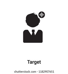 Target icon vector isolated on white background, logo concept of Target sign on transparent background, filled black symbol