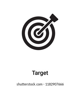 Target icon vector isolated on white background, logo concept of Target sign on transparent background, filled black symbol