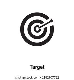 Target icon vector isolated on white background, logo concept of Target sign on transparent background, filled black symbol