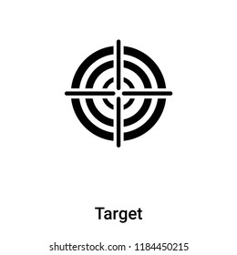 Target icon vector isolated on white background, logo concept of Target sign on transparent background, filled black symbol