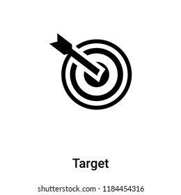 Target icon vector isolated on white background, logo concept of Target sign on transparent background, filled black symbol