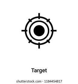 Target icon vector isolated on white background, logo concept of Target sign on transparent background, filled black symbol