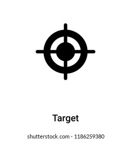 Target icon vector isolated on white background, logo concept of Target sign on transparent background, filled black symbol