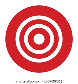 Target icon vector isolated on flat red round button illustration