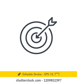 Target Icon / Vector - In Line / Stroke Design