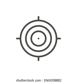 Target icon vector. Outline focus. Line shot symbol. Trendy flat ui sign design. Thin linear graphic pictogram for web site, mobile application. Logo illustration.