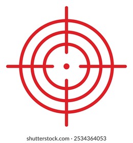 Ícone de destino. Símbolo de estratégia de sucesso Ilustração em vetor em vermelho. Modelo de destino de círculo simples. Eps 10.