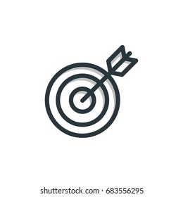 Target icon vector with shadow style
