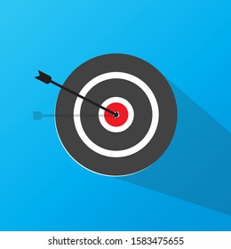 Target icon in vector shape with a blue background