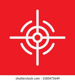 Target icon in vector shape with a red background