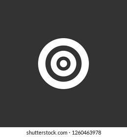 target icon vector. target sign on black background. target icon for web and app