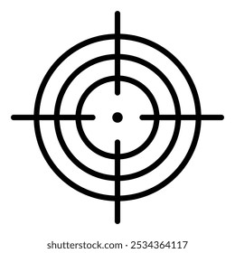 Icono de destino en rojo. Plantilla de objetivo circular simple. Ilustración vectorial de símbolos de estrategia de éxito. Icono de objetivo de precisión.