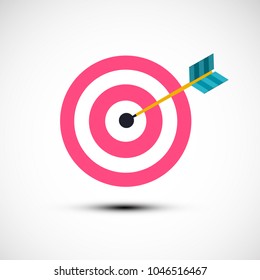 Target Icon. Vector Symbol with Dart in Centre.