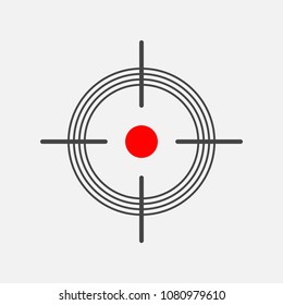 Target target icon. Vector symbol of the target. Vector illustration on a gray background.