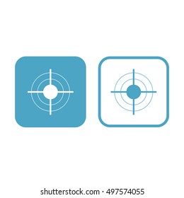 Target icon vector. White and blue