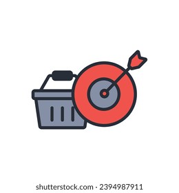 target icon. vector.Editable stroke.linear style sign for use web design,logo.Symbol illustration.
