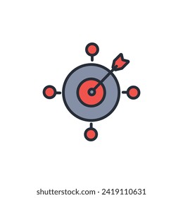 Zielsymbol. vector.Editable stroke.linear style sign for use web design,logo.Symbol illustration.