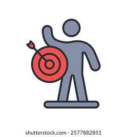 Target icon. vector.Editable stroke.linear style sign for use web design,logo.Symbol illustration.