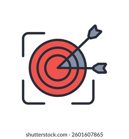 target icon. vector.Editable stroke.linear style sign for use web design,logo.Symbol illustration.