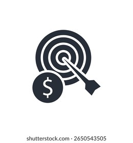 Zielsymbol. vector.Editable stroke.linear style Zeichen zur Verwendung Web-Design, logo.Symbol-Illustration.