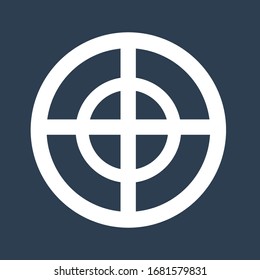 Target icon. For websites and apps. Image on black background. Flat line vector illustration. EPS 10