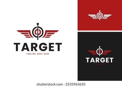 Target icon with wing logo design vector template illustration idea