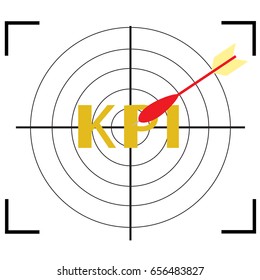 Target icon with word KPI Key Performance Indicator.