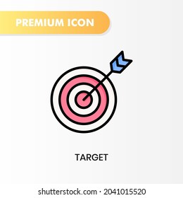 target icon for your website design, logo, app, UI. Vector graphics illustration and editable stroke.target icon lineal color design.