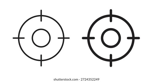 Iconos de destino de color negro en varios estilos