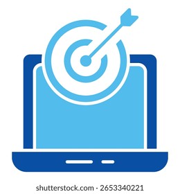 Target Icons In Blue Style, Vector Illustration