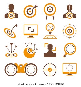 target icons, dart icons, orange color theme