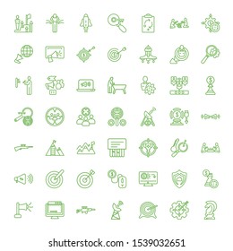 target icons. Editable 49 target icons. Included icons such as Strategy, Target, Radar, Paintball, Marketing, Reliability, Pay per click, Dartboard. trendy icons for web.