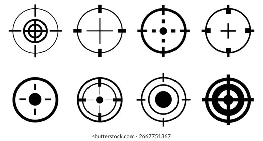Target icons, Focus symbol in circle, Target icon set, goal icon, Focus target icon vector illustration