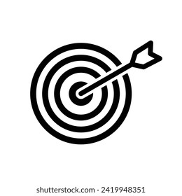 Target icons. Goal symbol collection. Simple target with an arrow. Archery symbols. Darts icon. Target mission vector illustration on a white background. Target icon simple sign. Archer similar design