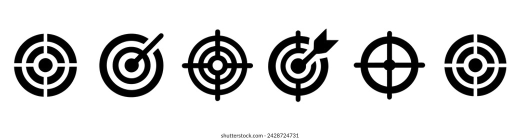 Iconos de destino sobre fondo blanco. Ilustración vectorial.